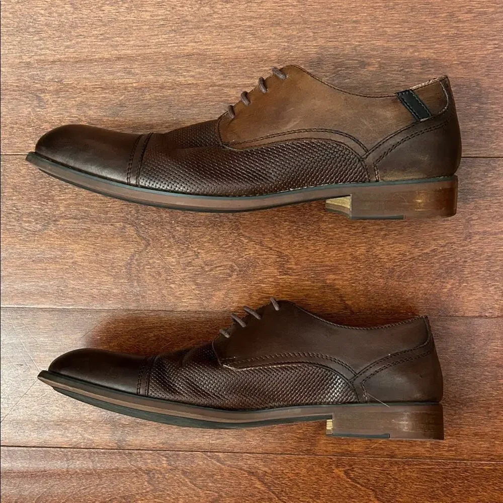 Steve Madden P. Dorian Dark Brown Men's Oxfords, Size 8.5
